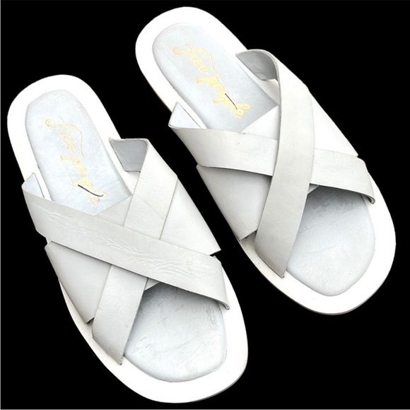 Free People Shoes - Free People Leather Del Mar Slide Sandals Size 10